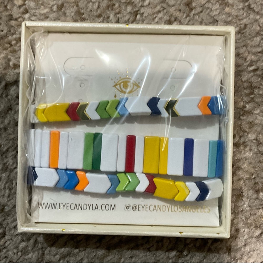 EyeCandy Los Angeles the Luxe Collection colorful tile bracelet set